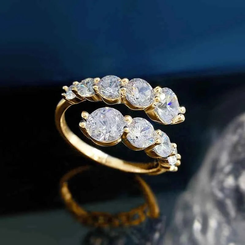 Moissanite Wedding Band – 925 Sterling Silver 3.26cttw D–E Color 10-Stone Engagement Ring | Melisande