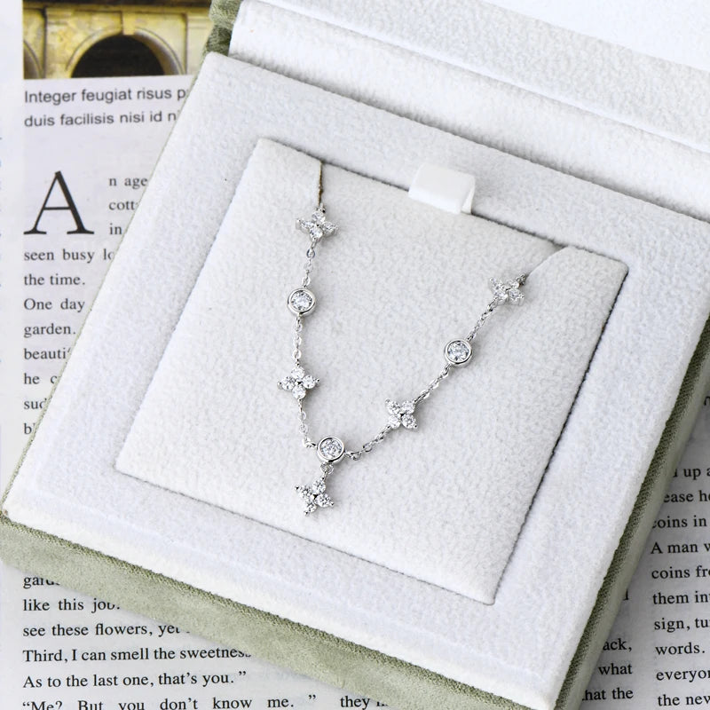 Moissanite Clover Bracelet – 925 Sterling Silver Gold Plated D Color Certified Women’s Lucky Jewelry Gift | Melisande