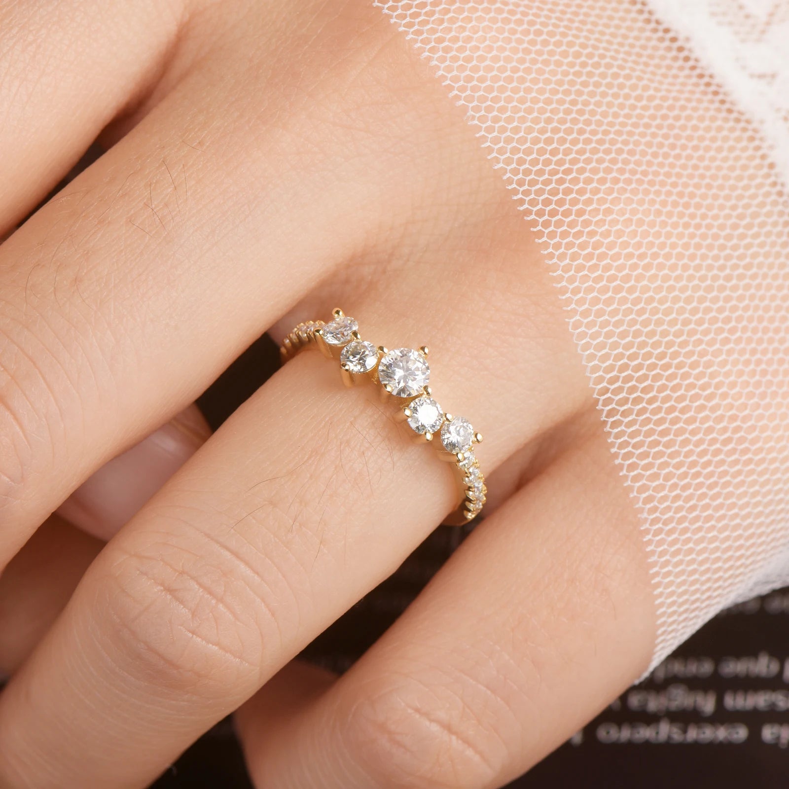 18K Gold Plated Emerald-Cut Moissanite Ring – 0.2ct D Color Rectangle Engagement & Wedding Jewelry | Melisande