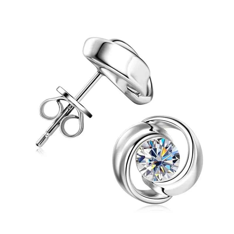 5mm 0.5ct D Color Moissanite Flower Stud Earrings, 14K Gold Plated 925 Sterling Silver – Unisex Design – Melisande