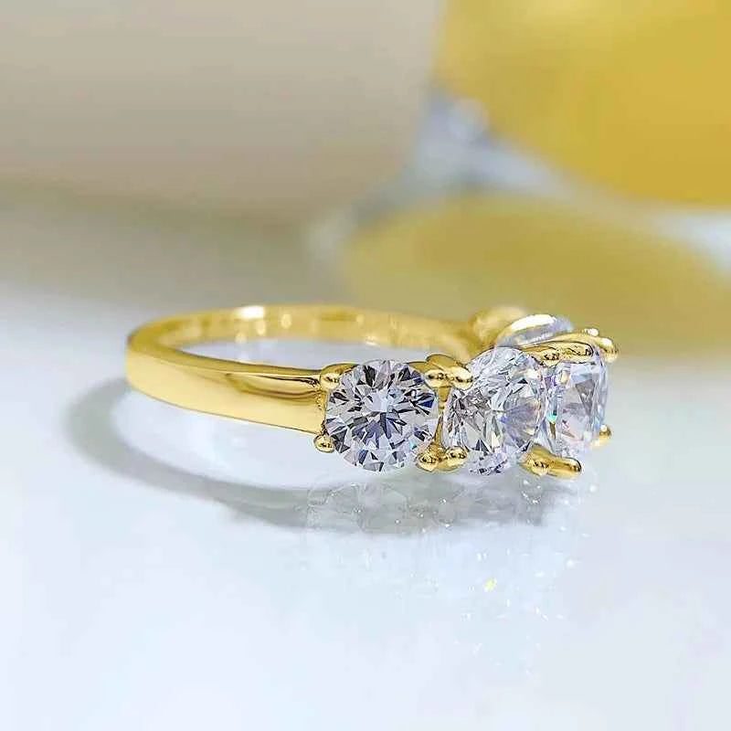 Moissanite 5 Stone Ring – 925 Sterling Silver 3.6cttw D Color Wedding Band | Melisande