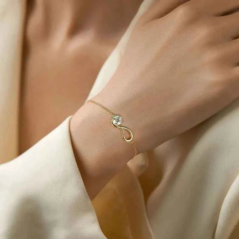 2025 Trendy 6.5mm 1ct D Moissanite Infinite Bracelet for Women Real 925 Silver Certified Lab Diamond Infinity Love Jewelry Gifts