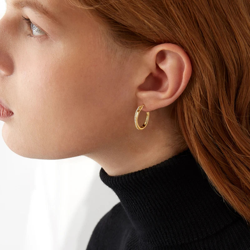 Moissanite Hoop Earrings – 925 Sterling Silver 18K Gold Plated Clip Design Women’s Wedding Jewelry 2024 | Melisande