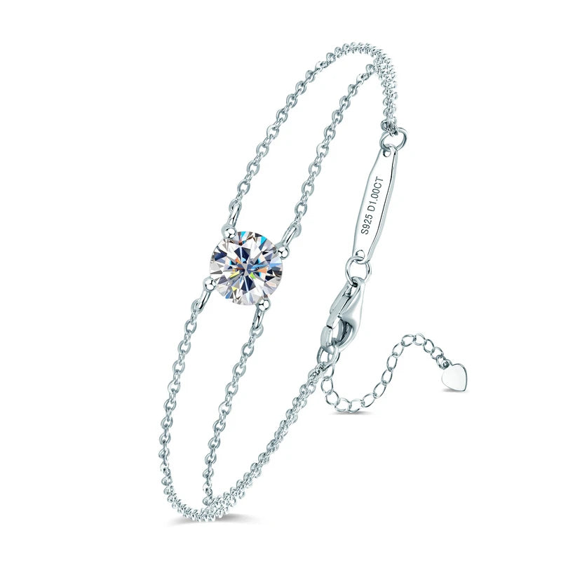 Colorful 12 Birthstone Bracelet, 6.5mm Lab Diamond Moissanite & Zircon Stones – Melisande