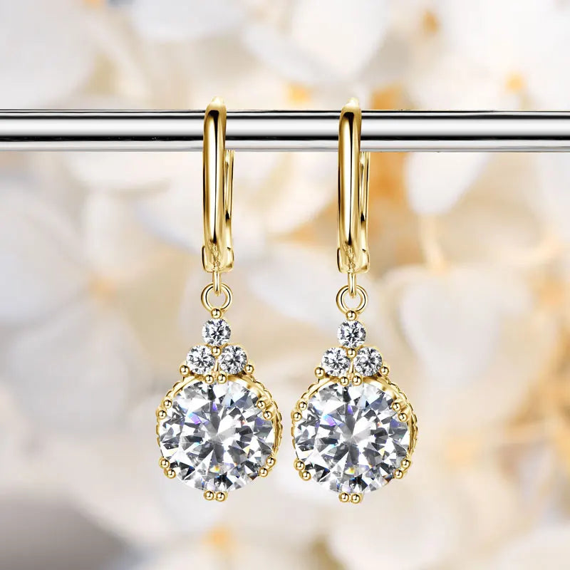Moissanite Drop Earrings – 925 Sterling Silver D Color 1ct & 2ct Certified Women’s Wedding Jewelry | Melisande