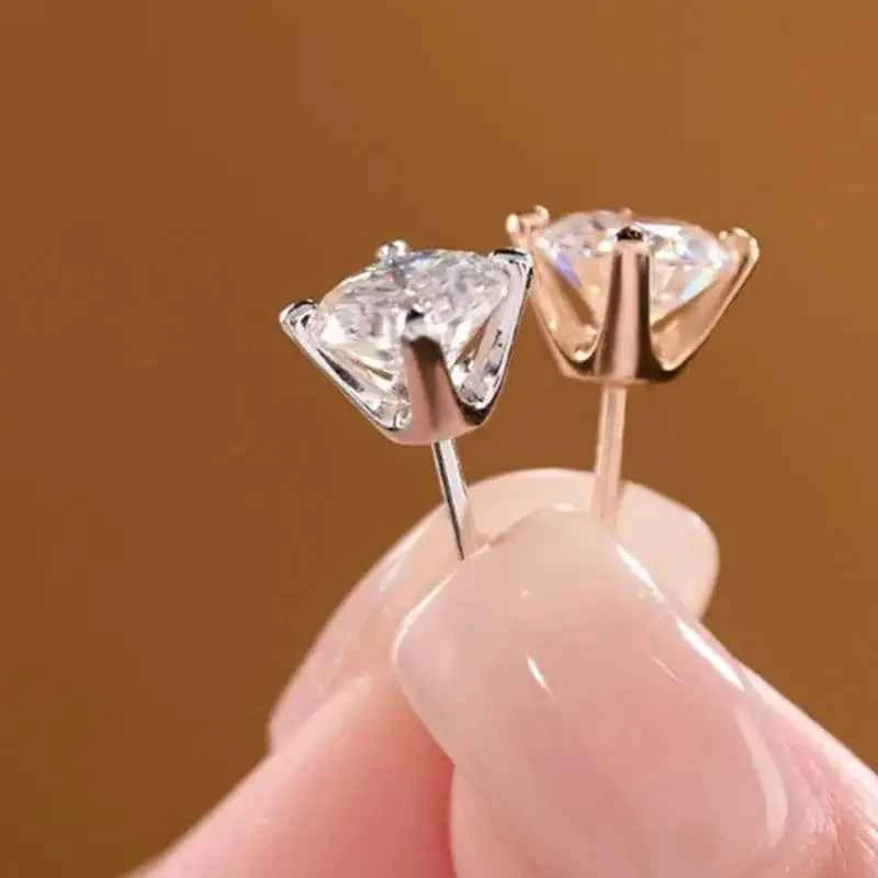 Moissanite Stud Earrings – 925 Sterling Silver D Color 4–6.5mm 4-Claw Hypoallergenic Jewelry | Melisande