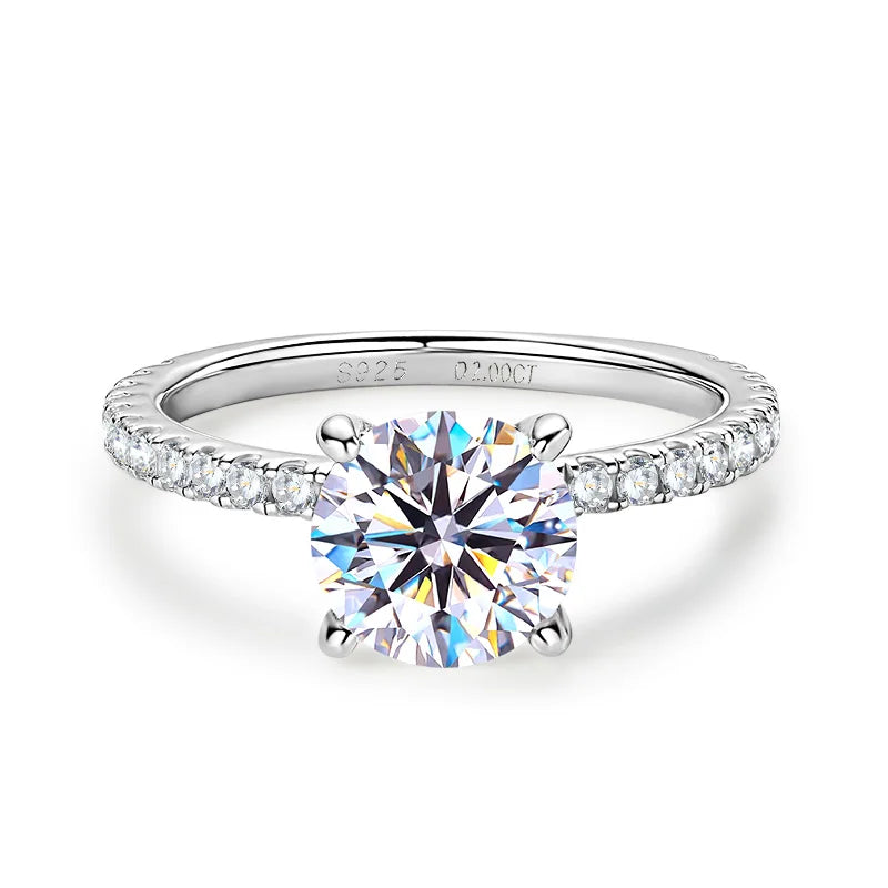 Moissanite Solitaire Ring – 925 Sterling Silver 2.0ct Certified Women’s Wedding & Promise Jewelry | Melisande