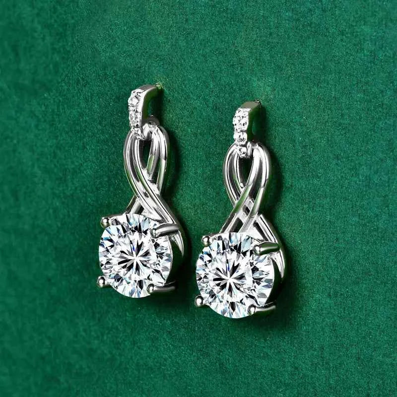Moissanite Drop Earrings – 925 Sterling Silver 4cttw D VVS1 GRA Certified Women’s Wedding Jewelry | Melisande