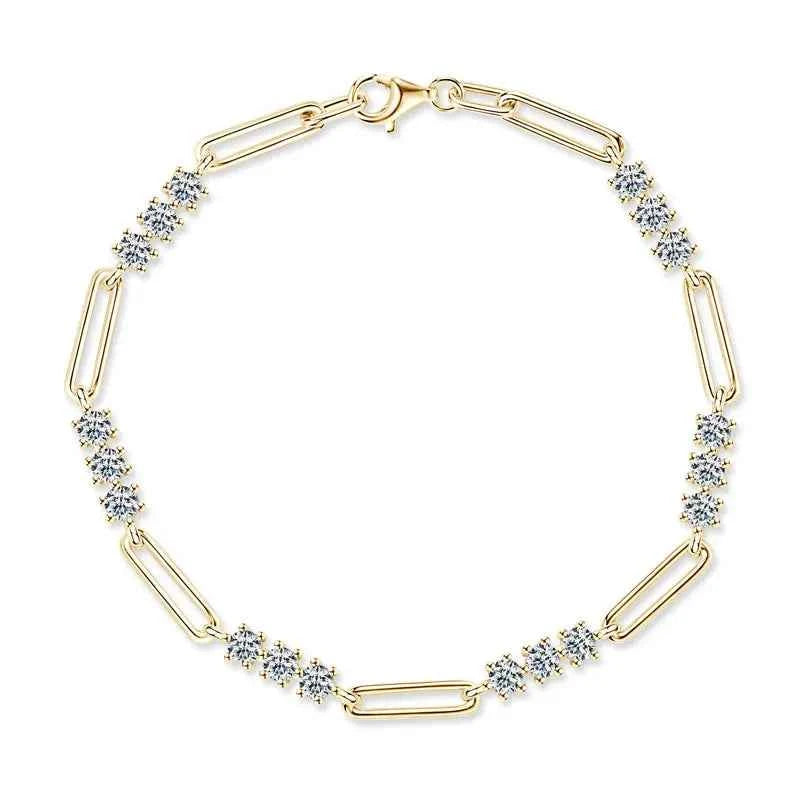 Anziw 2024 Trendy 925 Silver 3mm D Color Moissanite Bracelets Fashion Bracelet for Women Certified Fine Jewelry Christmas Gifts