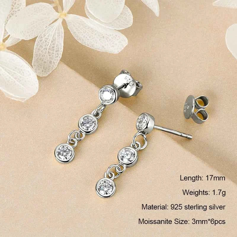 Moissanite Star Tassel Earrings – 925 Sterling Silver Certified Drop Dangle Jewelry | Melisande