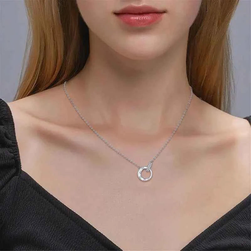 MobiusGlow™ Moissanite Double-Ring Pendant Necklace — Eternal Motion