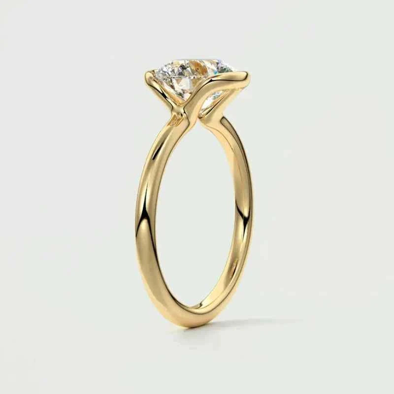 Moissanite Solitaire Wedding Ring – 925 Sterling Silver 18K Gold Plated 1.0ct D Certified | Melisande