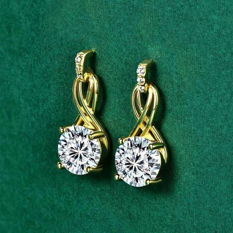 Moissanite Drop Earrings – 925 Sterling Silver 4cttw D VVS1 GRA Certified Women’s Wedding Jewelry | Melisande