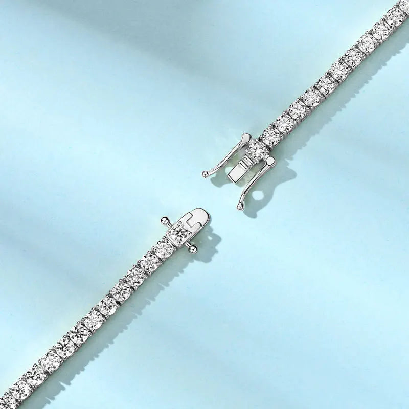3mm D VVS1 Moissanite Tennis Bracelet – 925 Sterling Silver 14K Gold Unisex Luxury Jewelry | Melisande