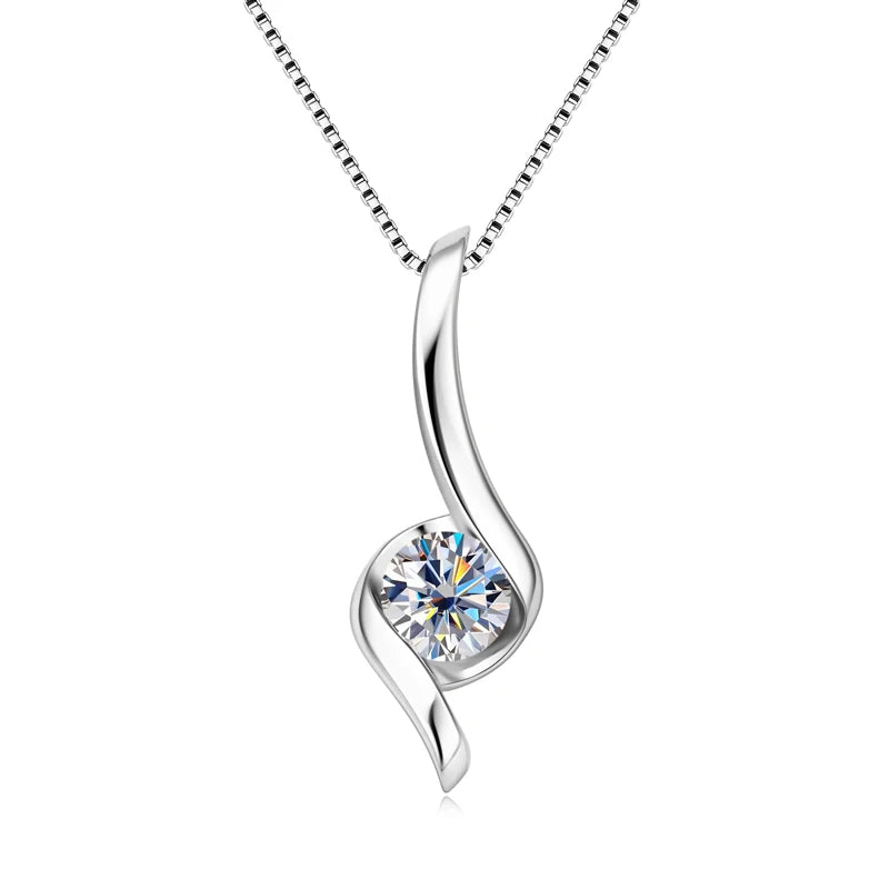 D Color 0.43ct Moissanite Infinity Necklace – 925 Sterling Silver Twist Pendant Jewelry for Women | Melisande