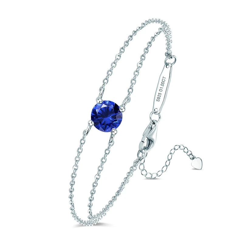 Colorful 12 Birthstone Bracelet, 6.5mm Lab Diamond Moissanite & Zircon Stones – Melisande