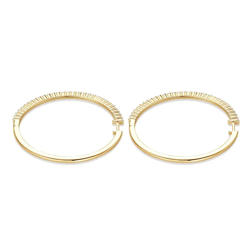 2mm Moissanite Large Hoop Earrings – 925 Sterling Silver 40mm Big Piercing Jewelry for Women | Melisande