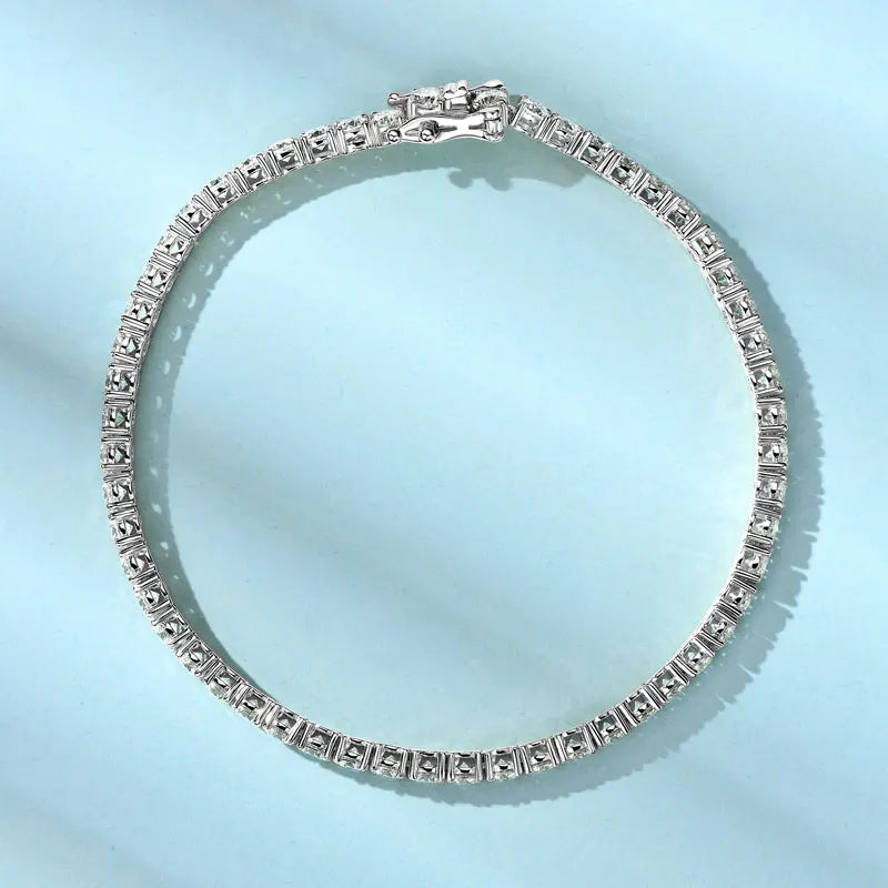 3mm D VVS1 Moissanite Tennis Bracelet – 925 Sterling Silver 14K Gold Unisex Luxury Jewelry | Melisande