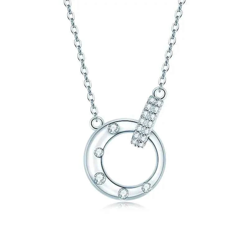 MobiusGlow™ Moissanite Double-Ring Pendant Necklace — Eternal Motion