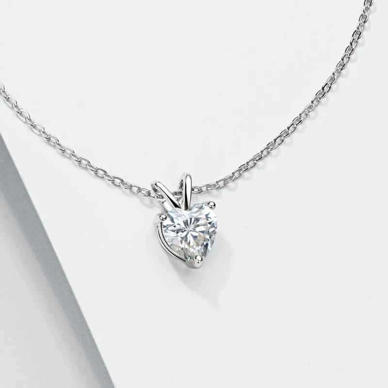 2.0 Carat Heart Shape Moissanite Pendant Necklace D Color Diamond For Women Silver 925 Sparkling Wedding Party Jewelry Gift