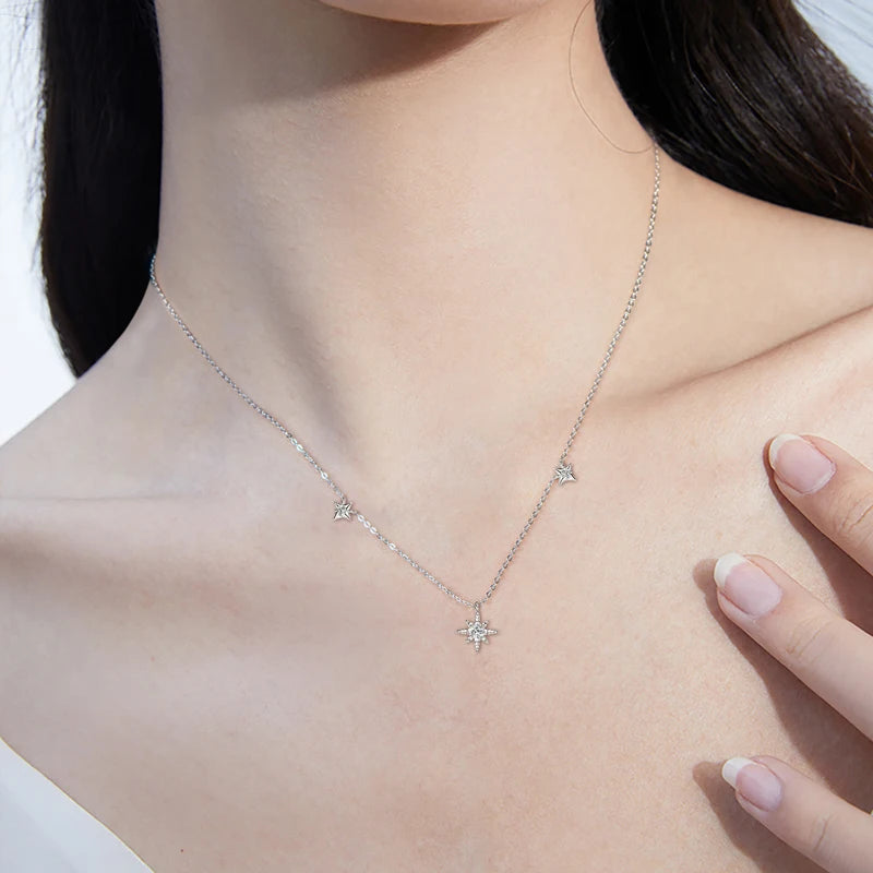 6.5mm 1.0ct Moissanite Petal Pendant Necklace, 925 Sterling Silver Adjustable Chain – Melisande