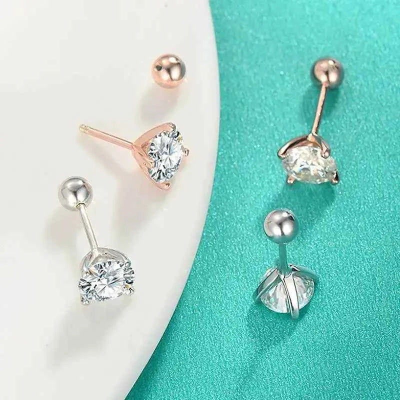 Moissanite Stud Earrings – 925 Sterling Silver D Color 4–6.5mm 4-Claw Hypoallergenic Jewelry | Melisande