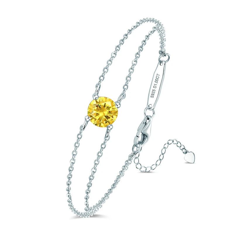 Colorful 12 Birthstone Bracelet, 6.5mm Lab Diamond Moissanite & Zircon Stones – Melisande