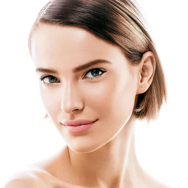 3mm D Color Bezel Moissanite Earrings – 925 Sterling Silver Unisex Mini Studs for Couples | Melisande