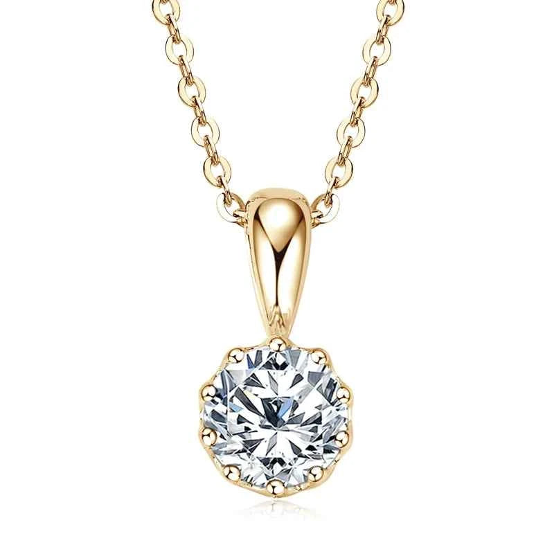 2ct D Color Moissanite Drop Pendant Necklace, 1ct Certified Stones, Real 925 Sterling Silver Adjustable Chain – Melisande
