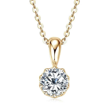 2ct D Color Moissanite Drop Pendant Necklace, 1ct Certified Stones, Real 925 Sterling Silver Adjustable Chain – Melisande
