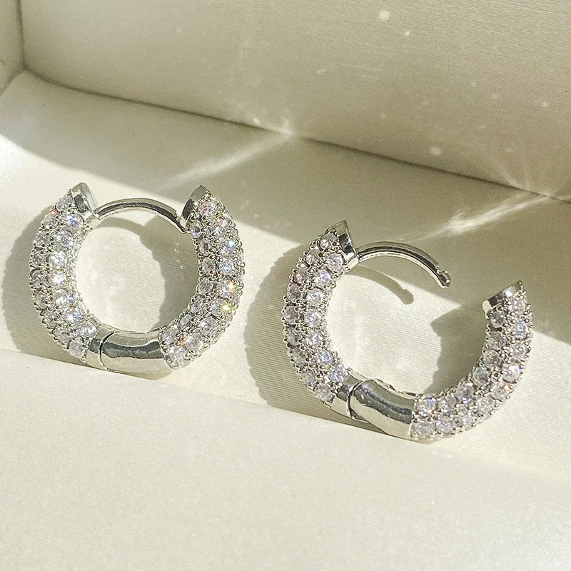 Dazzling Moissanite Hoop Earrings – 925 Sterling Silver Luxury Diamond-Inspired Jewelry for Women | Melisande