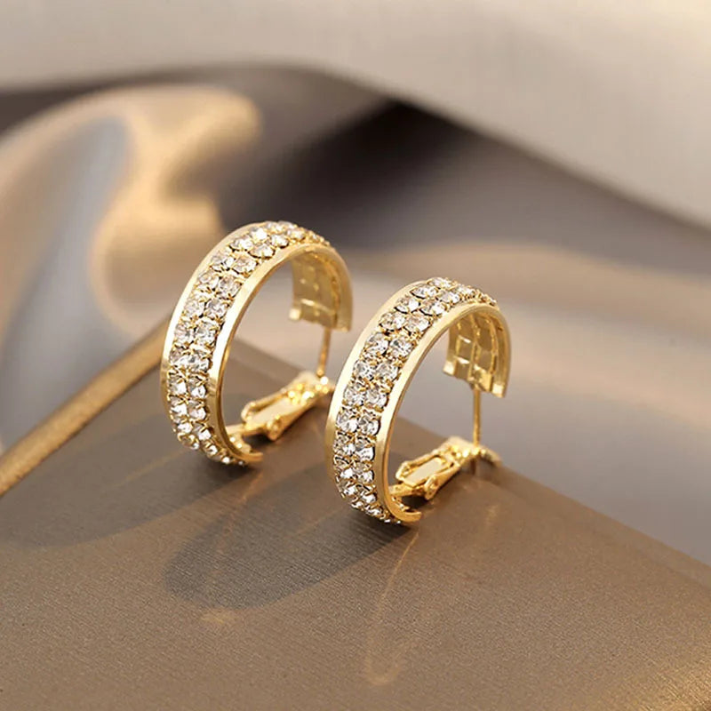 Moissanite Hoop Earrings – 925 Sterling Silver Full Sparkling Clip Design | Melisande