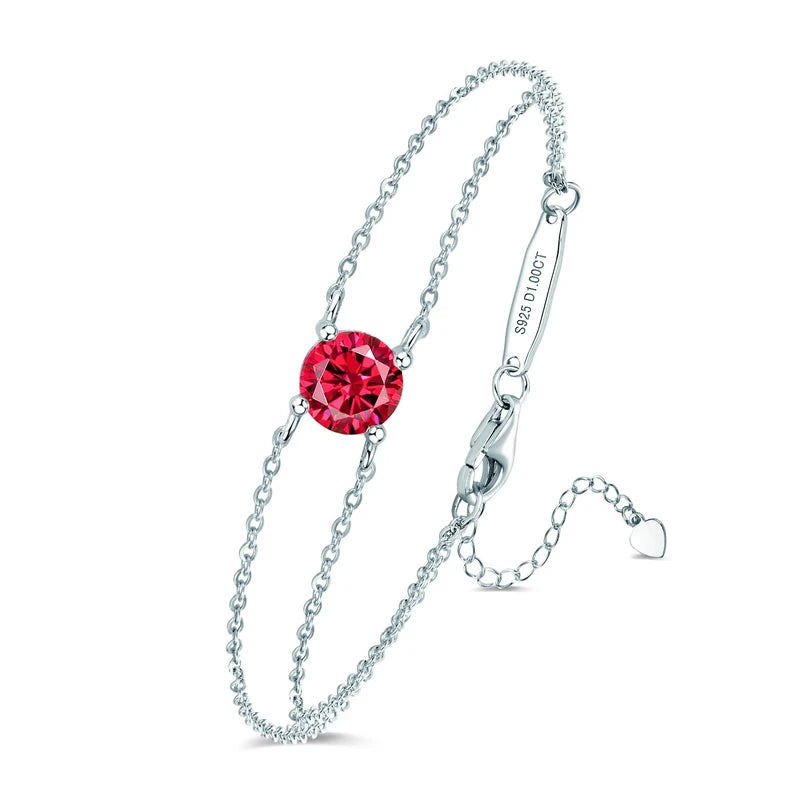 Colorful 12 Birthstone Bracelet, 6.5mm Lab Diamond Moissanite & Zircon Stones – Melisande