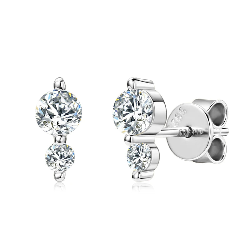 Delicate Mini Moissanite Studs – 925 Sterling Silver Piercing Earrings for Women | Melisande