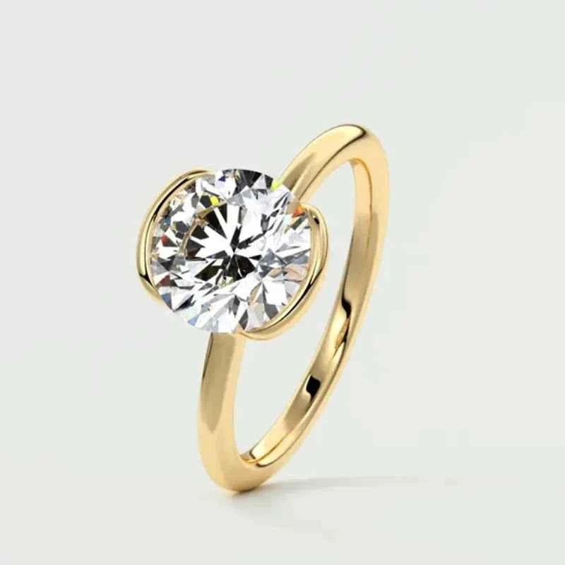 Moissanite Solitaire Wedding Ring – 925 Sterling Silver 18K Gold Plated 1.0ct D Certified | Melisande