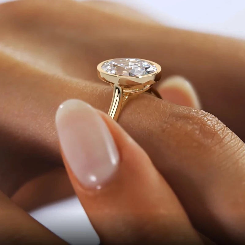 4.5ct Oval Cubic Zirconia Engagement Ring – 925 Sterling Silver Sparkling Lab Diamond Jewelry for Women | Melisande