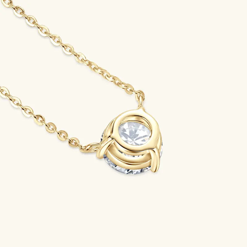 925 Sterling Silver Moissanite Pendant Necklace, D Color 1ct / 1.5ct / 2.0ct Three-Claw Solitaire Design – Melisande