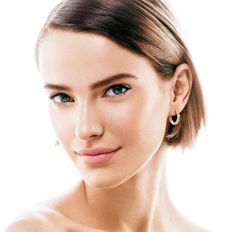 D0.57ct 1.3mm D Color Moissanite Hoop Earrings, 925 Sterling Silver Classic Design – Melisande