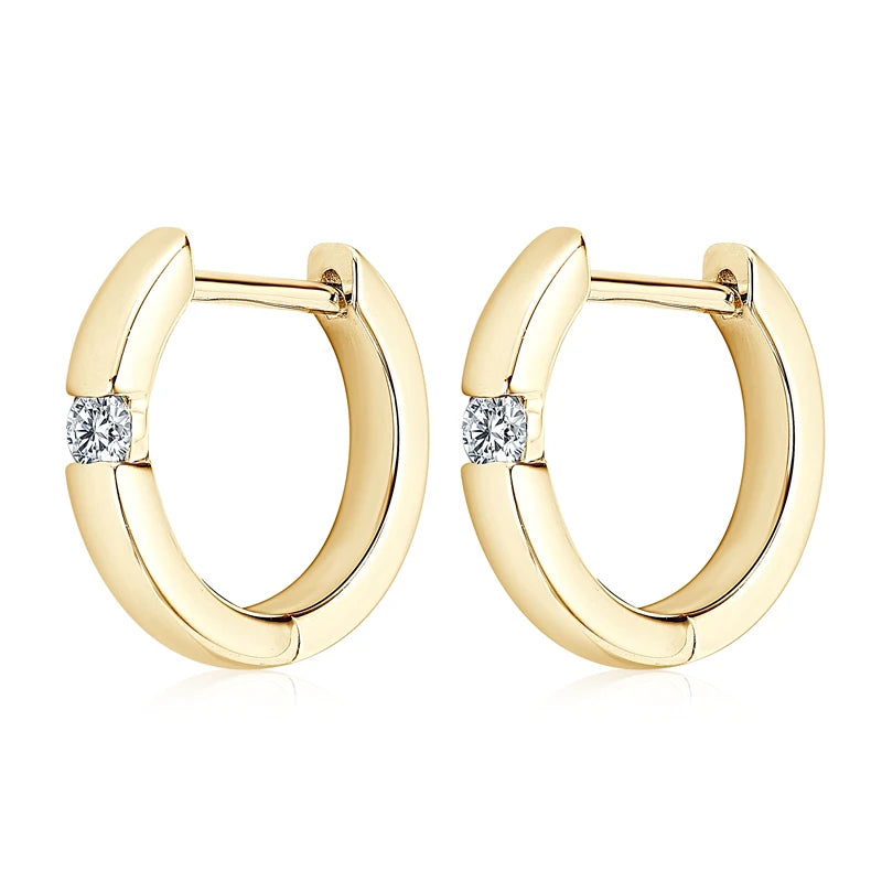 Moissanite Mini Hoop Earrings – 925 Sterling Silver D Color 2.5mm Unisex Simple Fine Jewelry | Melisande