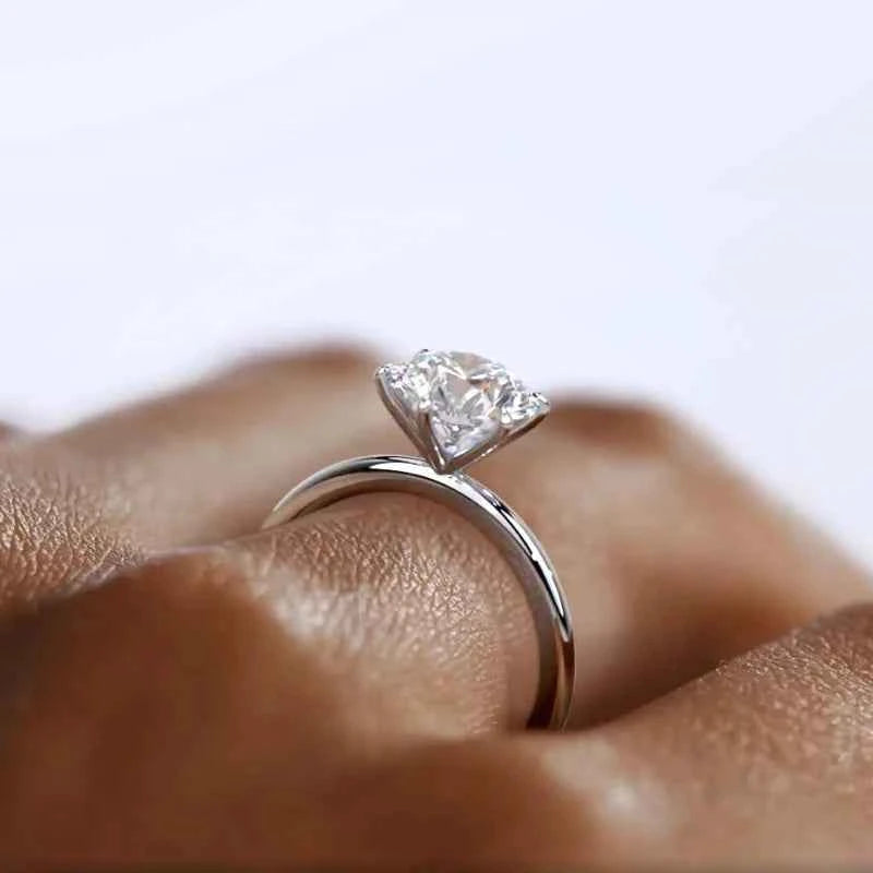 Moissanite Solitaire Ring – 925 Sterling Silver 0.5–2ct Round D Color Wedding & Engagement | Melisande