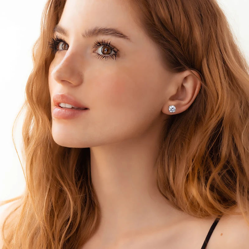 2.0ctw D Color Moissanite Stud Earrings – 925 Sterling Silver Ball Screw Back Unisex Fine Jewelry | Melisande