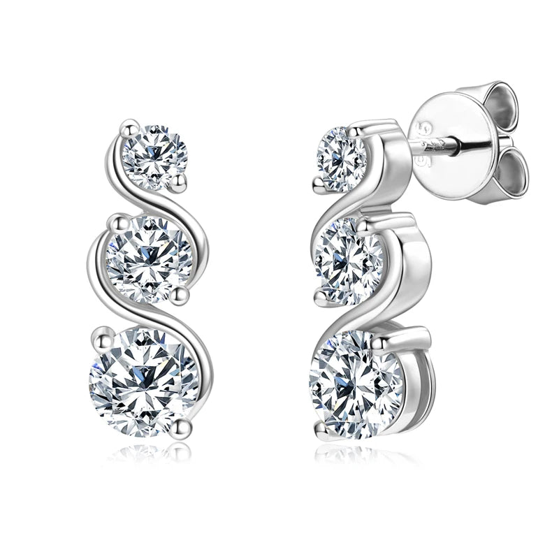 Moissanite Stud Earrings – 10K Solid Gold – D–E Color Stones (6–6.5mm / 0.8–1ct) – Classic Fine Jewelry | Melisande