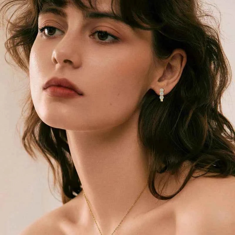 Solitaire 6.5mm 1.0ct Moissanite Hoop Earrings, Real 925 Sterling Silver – Melisande