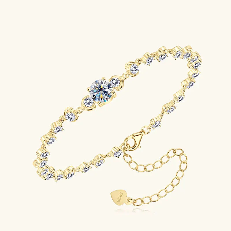 Moissanite Bracelet for Women 925 Silver 18K Gold Plated – Melisande