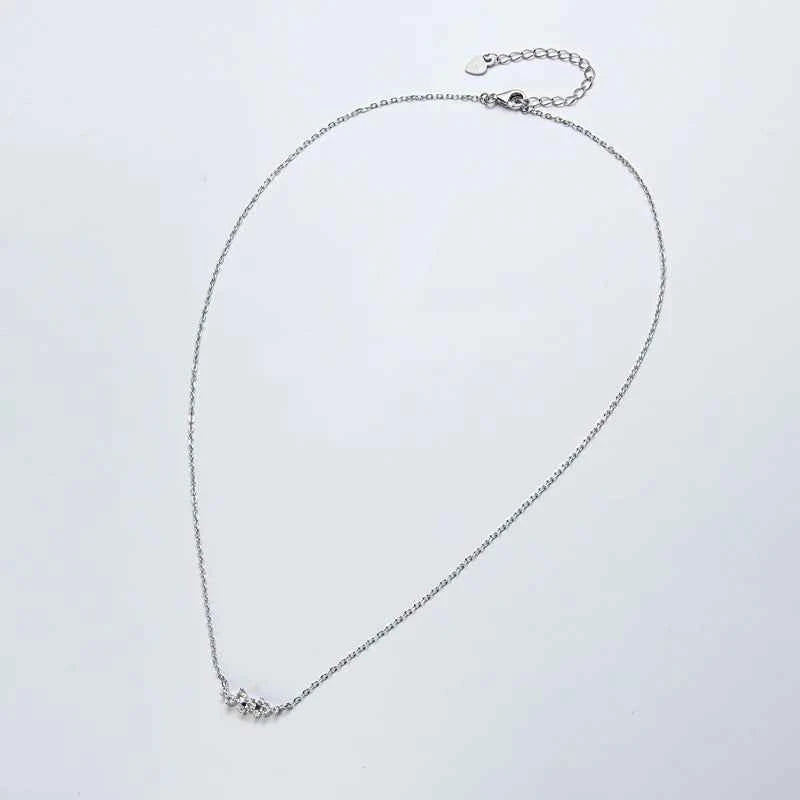 Anziw Original Silver 925 Chain One-line shape Pendant Unique Cluster Layering Real Moissanite Necklace for Women Fine Jewelry
