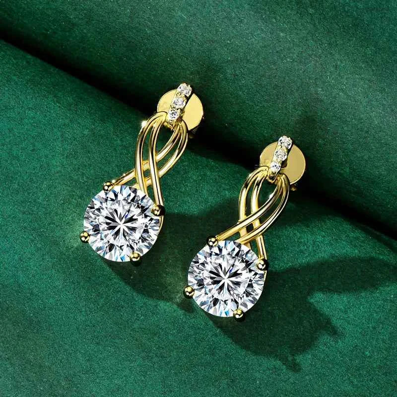Moissanite Drop Earrings – 925 Sterling Silver 4cttw D VVS1 GRA Certified Women’s Wedding Jewelry | Melisande