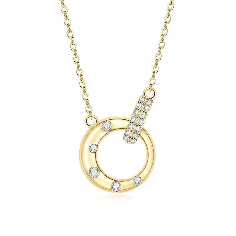 MobiusGlow™ Moissanite Double-Ring Pendant Necklace — Eternal Motion