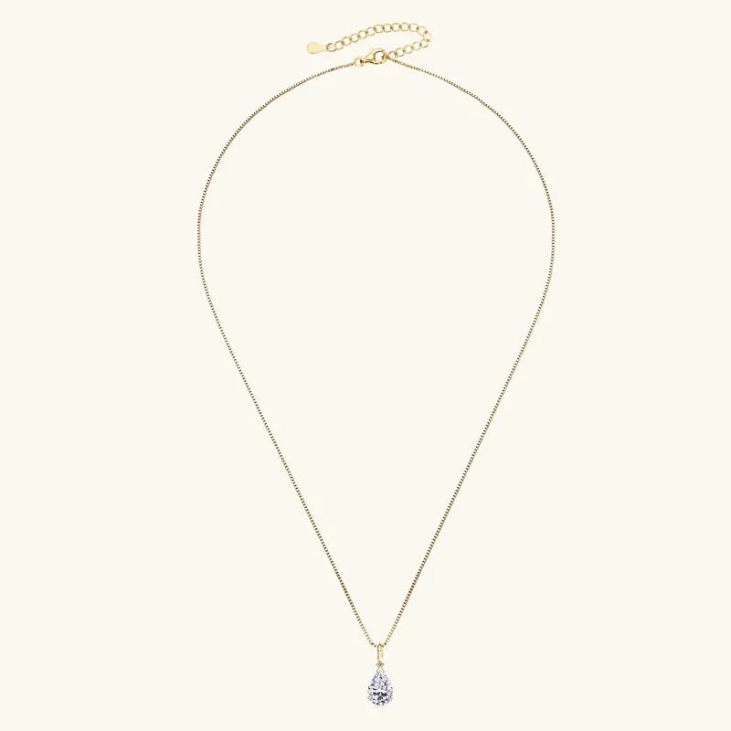 4ct / 2ct / 1.5ct Pear Cut D Color Moissanite Waterdrop Pendant Necklace,  – Melisande