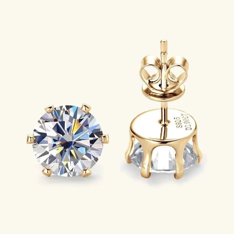 Moissanite Stud Earrings – 925 Sterling Silver D Color 3–9mm Certified Unisex Jewelry | Melisande