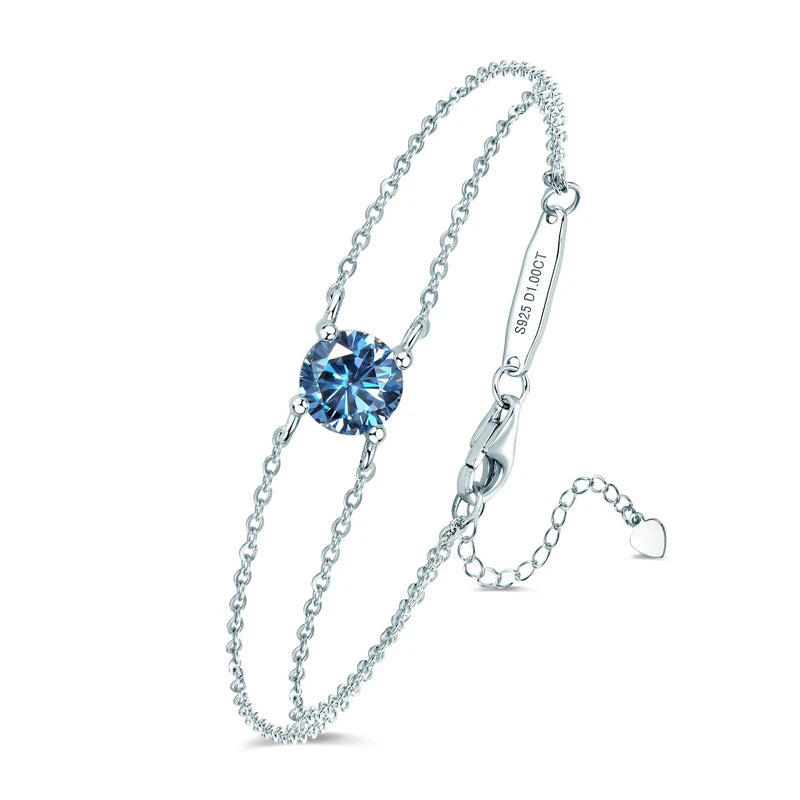 Colorful 12 Birthstone Bracelet, 6.5mm Lab Diamond Moissanite & Zircon Stones – Melisande